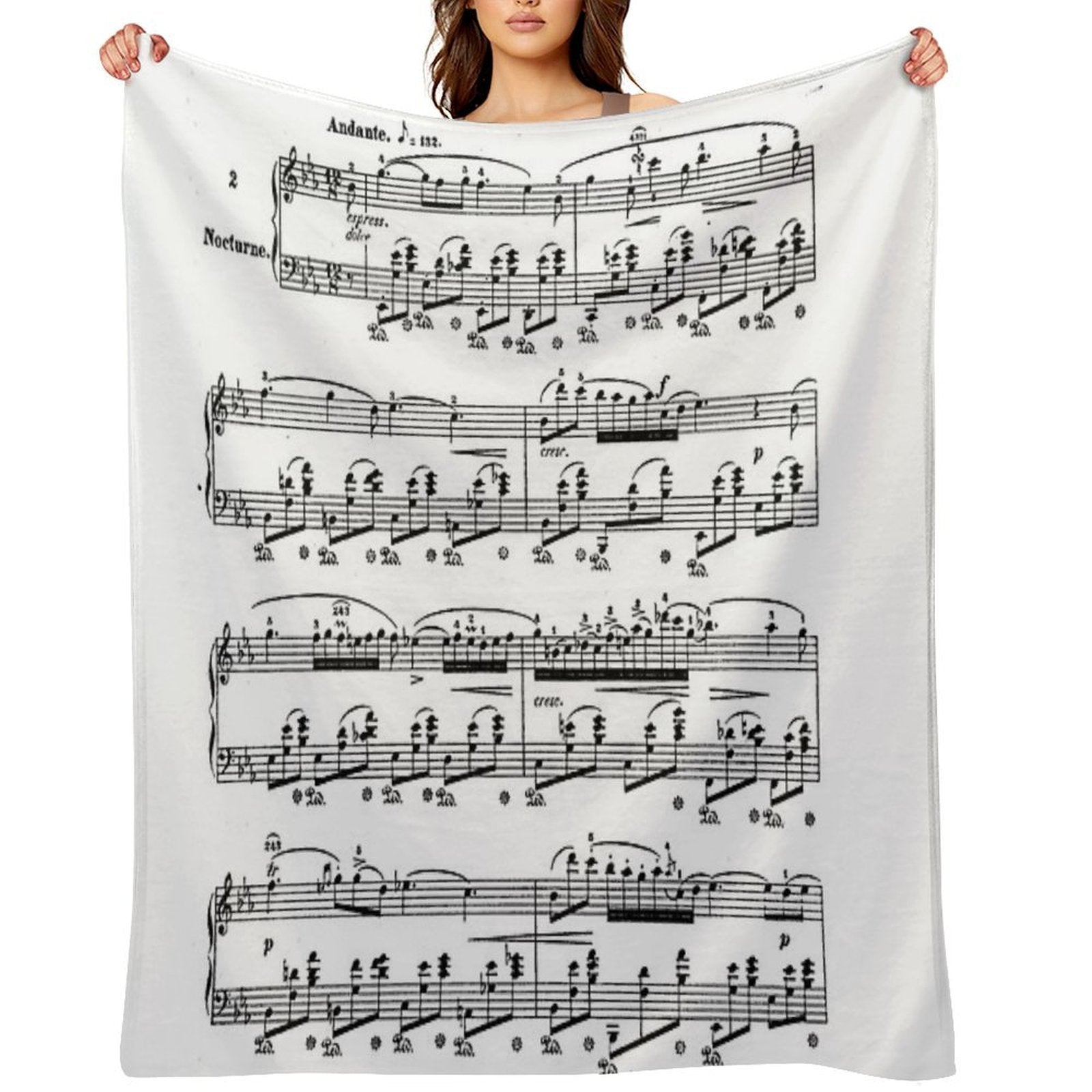 Chopin Nocturne Easy Care Throw Blanket