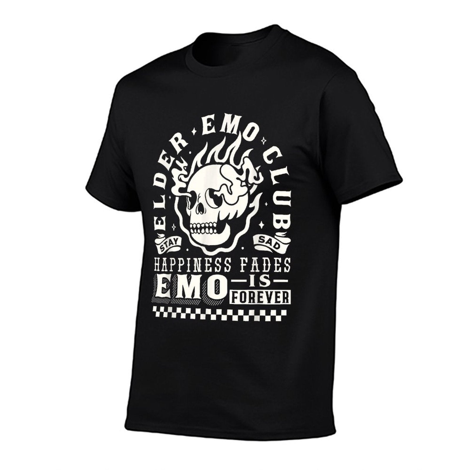 Elder Emo Forever Club Happiness Fades So Stay Sad  Fade-proof Color T-Shirt