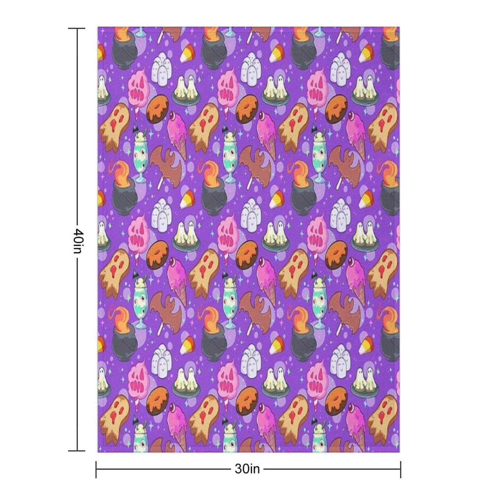 Nostalgic Spooky Food Lightweight Throw Blanket