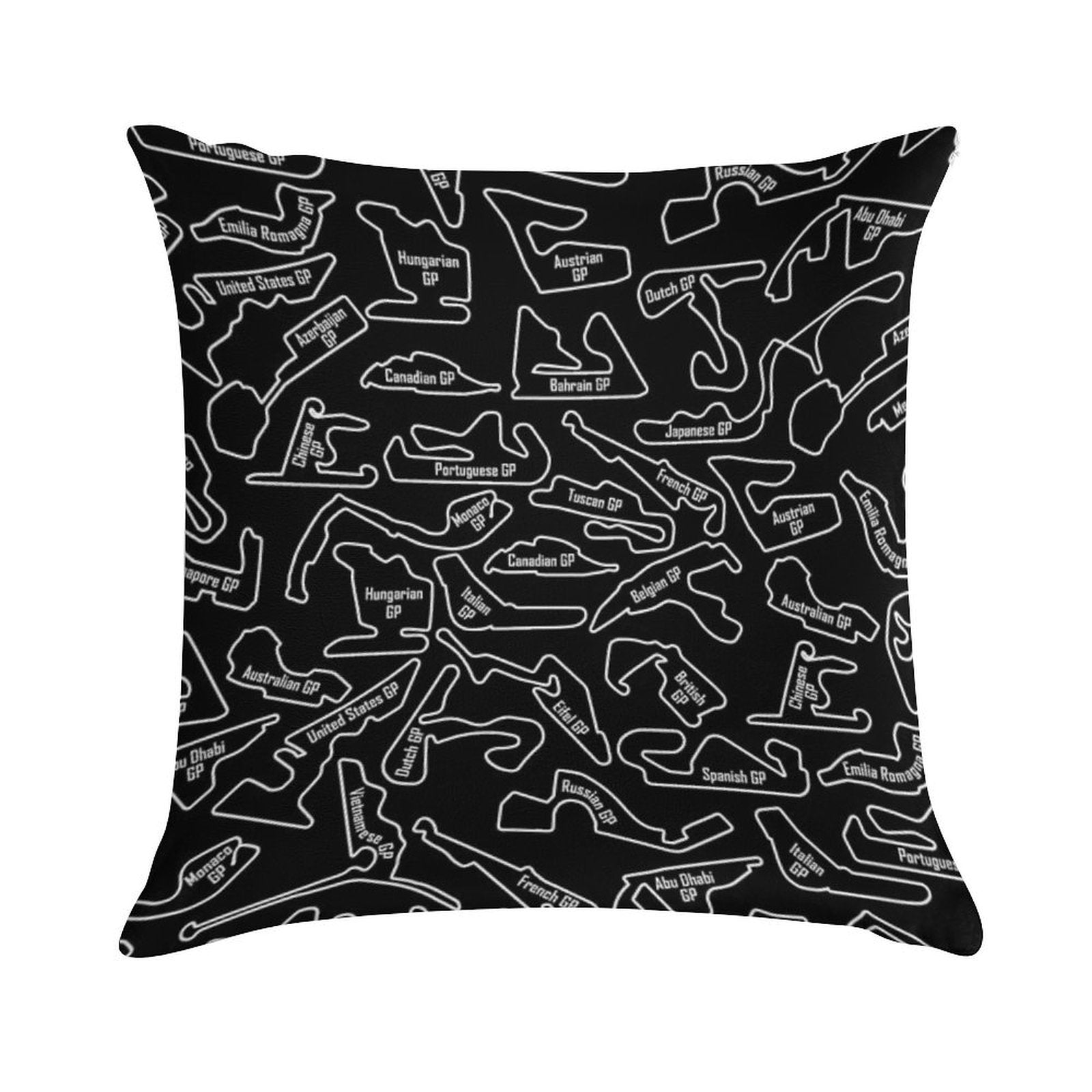 Race Circuits - Pattern Soft Shrink-Resistant Throw Pillow