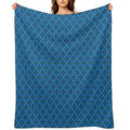 Blue Petal Medallions Anti-pilling Throw Blanket