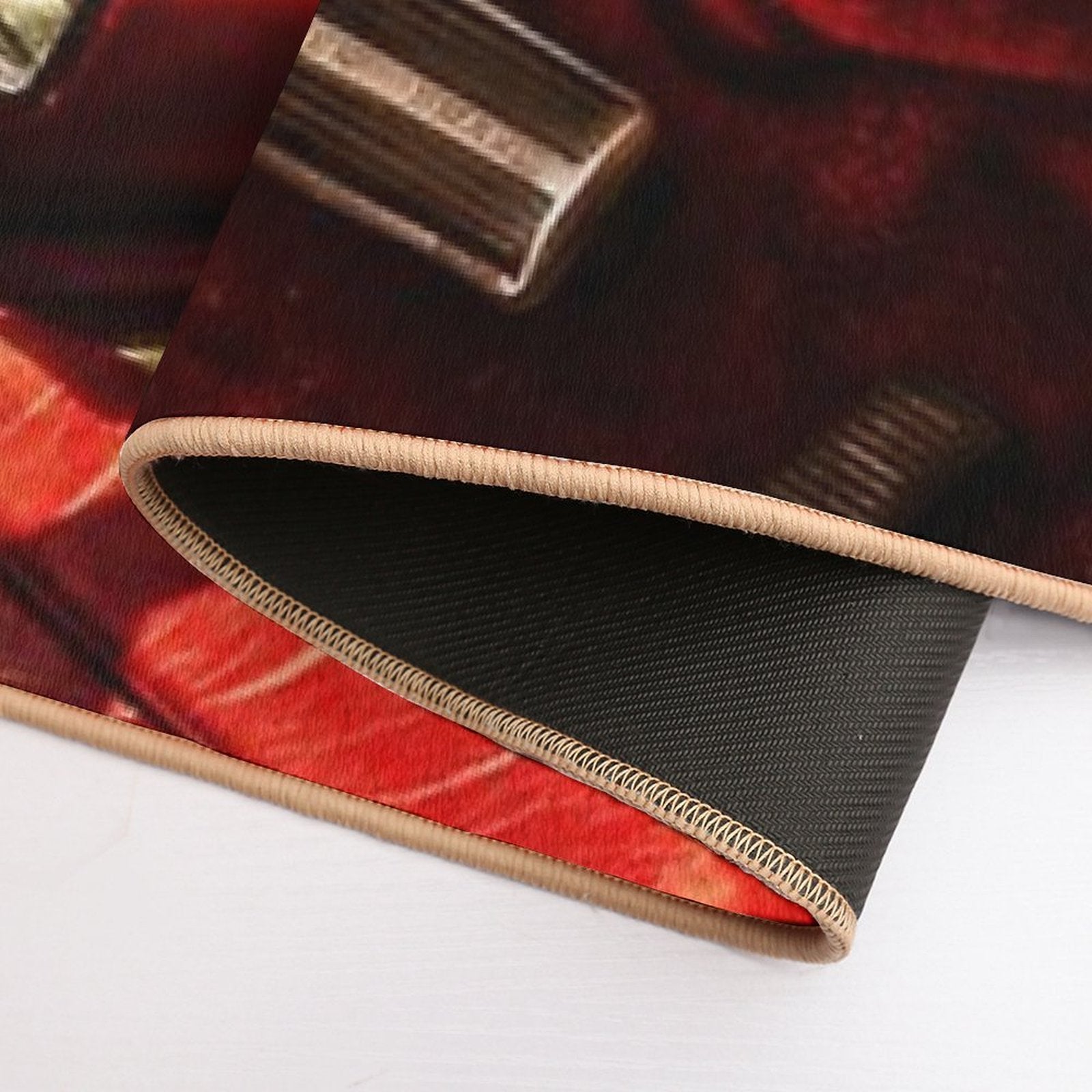 Classic Cadillac Interior. Red. Durable Bath Mat