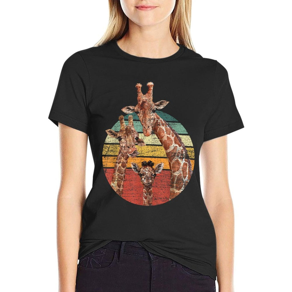 Animal Lover Family African Safari Giraffe  High-quality Stitching T-Shirt