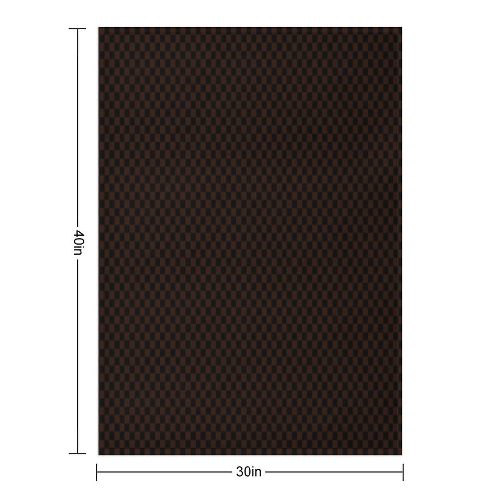 Checkers - Dark Brown And Black Pattern Mat Lightweight Throw Blanket
