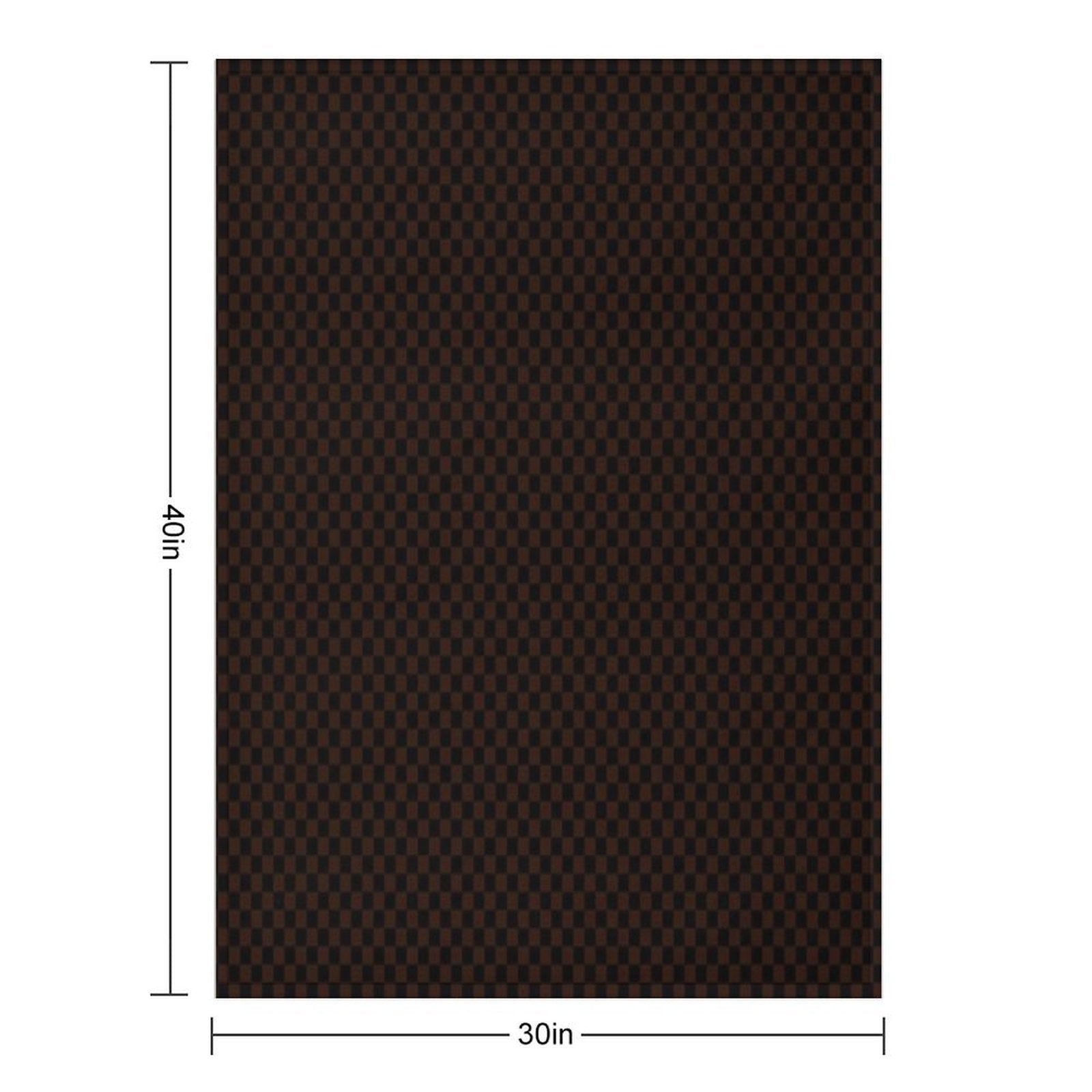 Checkers - Dark Brown And Black Pattern Mat Lightweight Throw Blanket