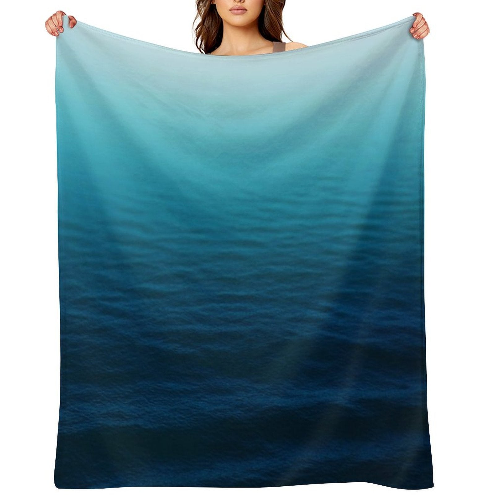 Deep Blue Velvety-soft Throw Blanket