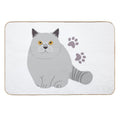 British Shorthair Cat And Paw Print  Rapid-Drying Bath Mat