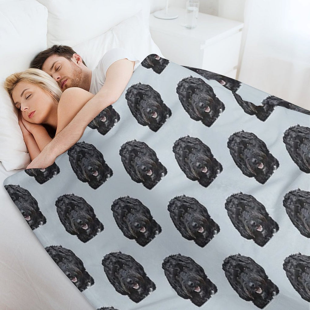 Black Doodle  Cockapoo Dog Compact Throw Blanket