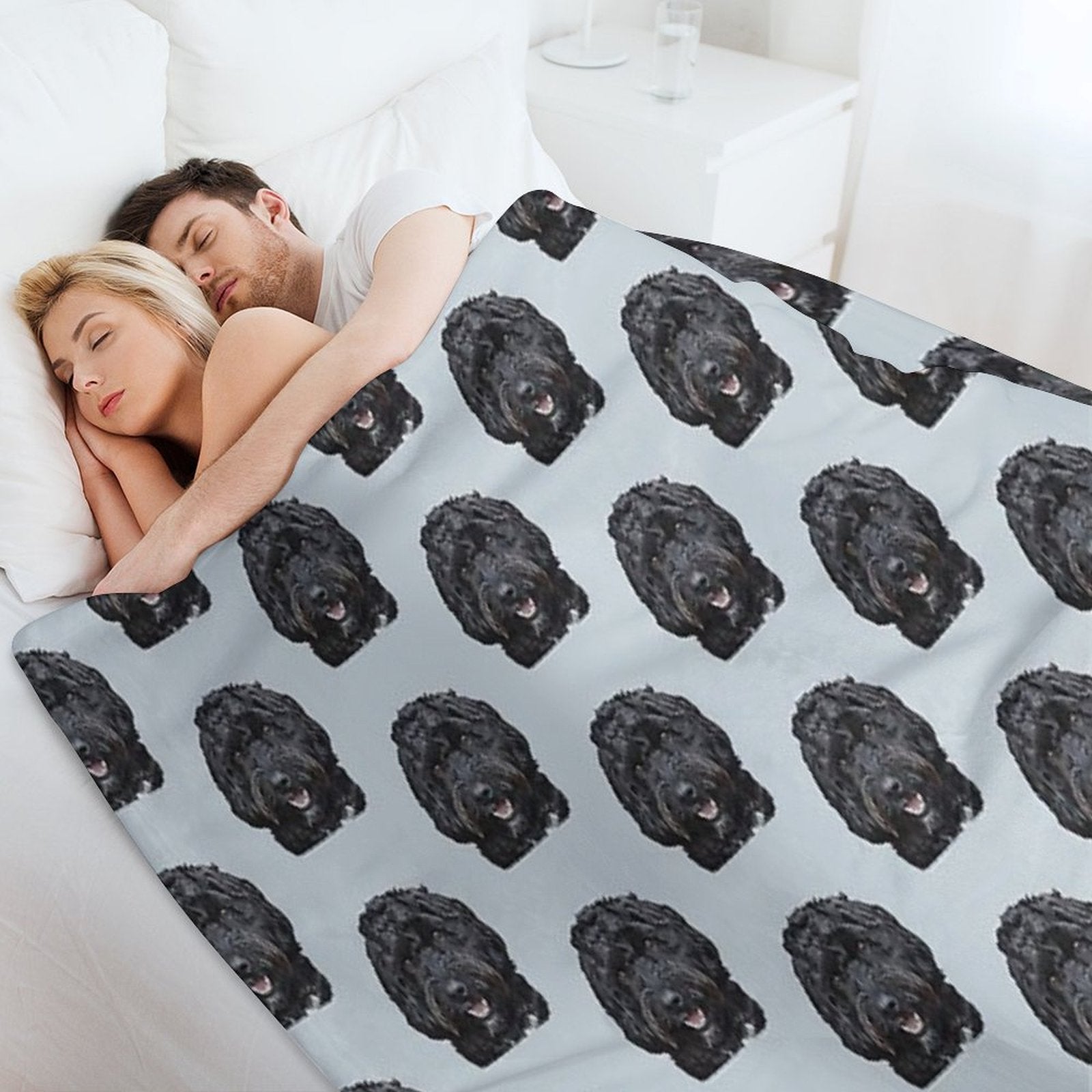 Black Doodle  Cockapoo Dog Compact Throw Blanket