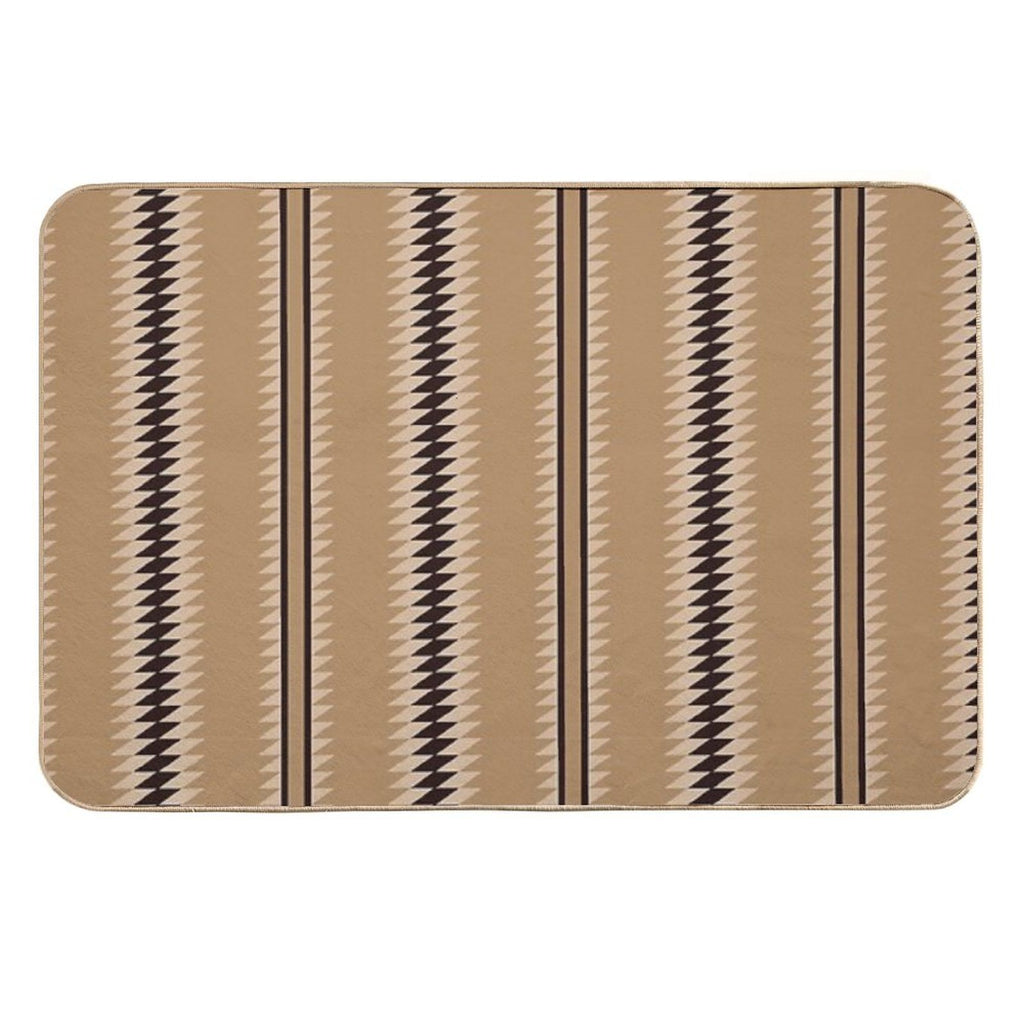 Navajo Stripes Cream And Black  Slip-Resistant Bath Mat