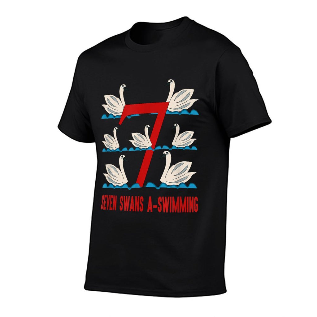 Seven Swans A-Swimming Song 12 Days Christmas  Moisture-wicking T-Shirt