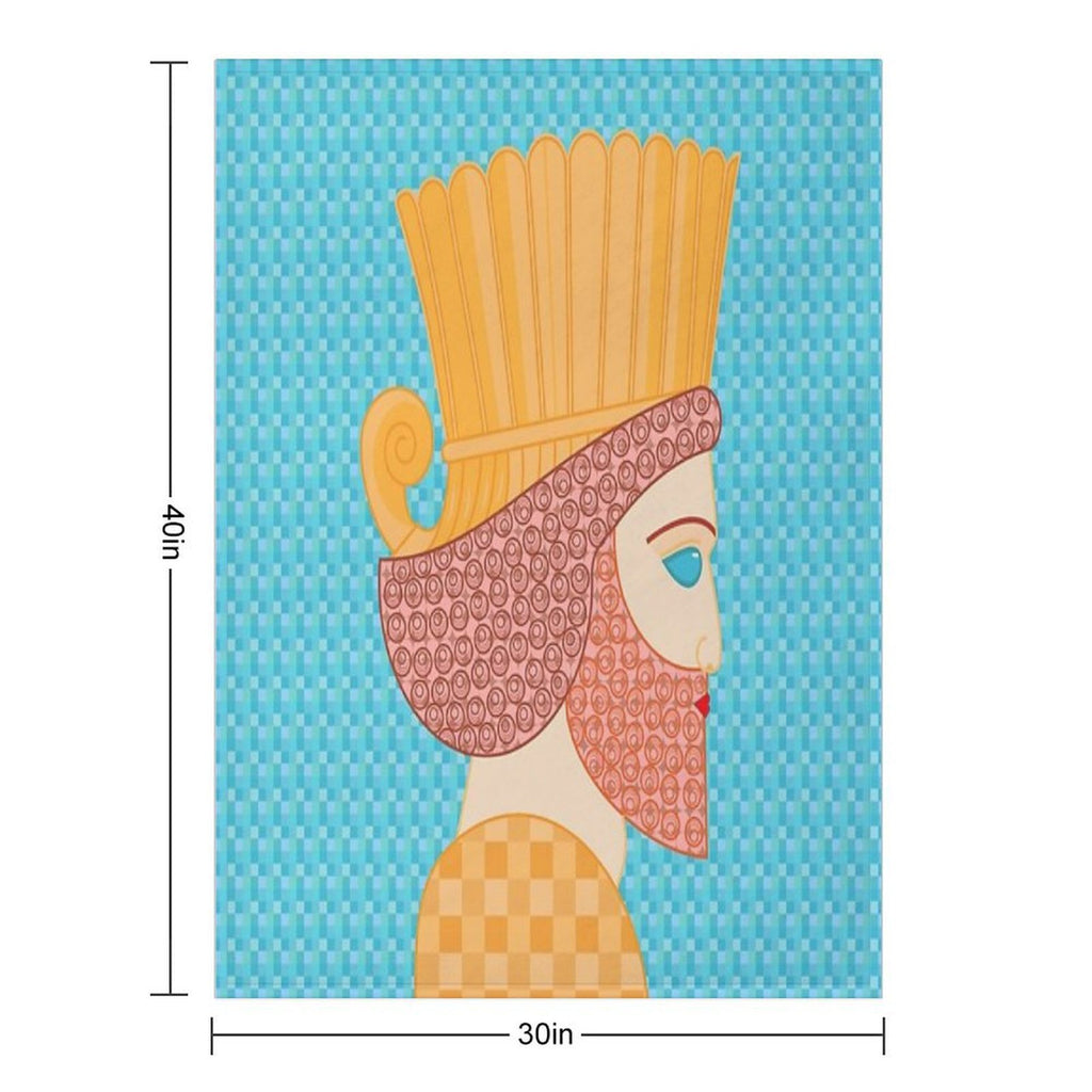 Ancient Persian Warrior Pop Art Wrinkle-free Throw Blanket