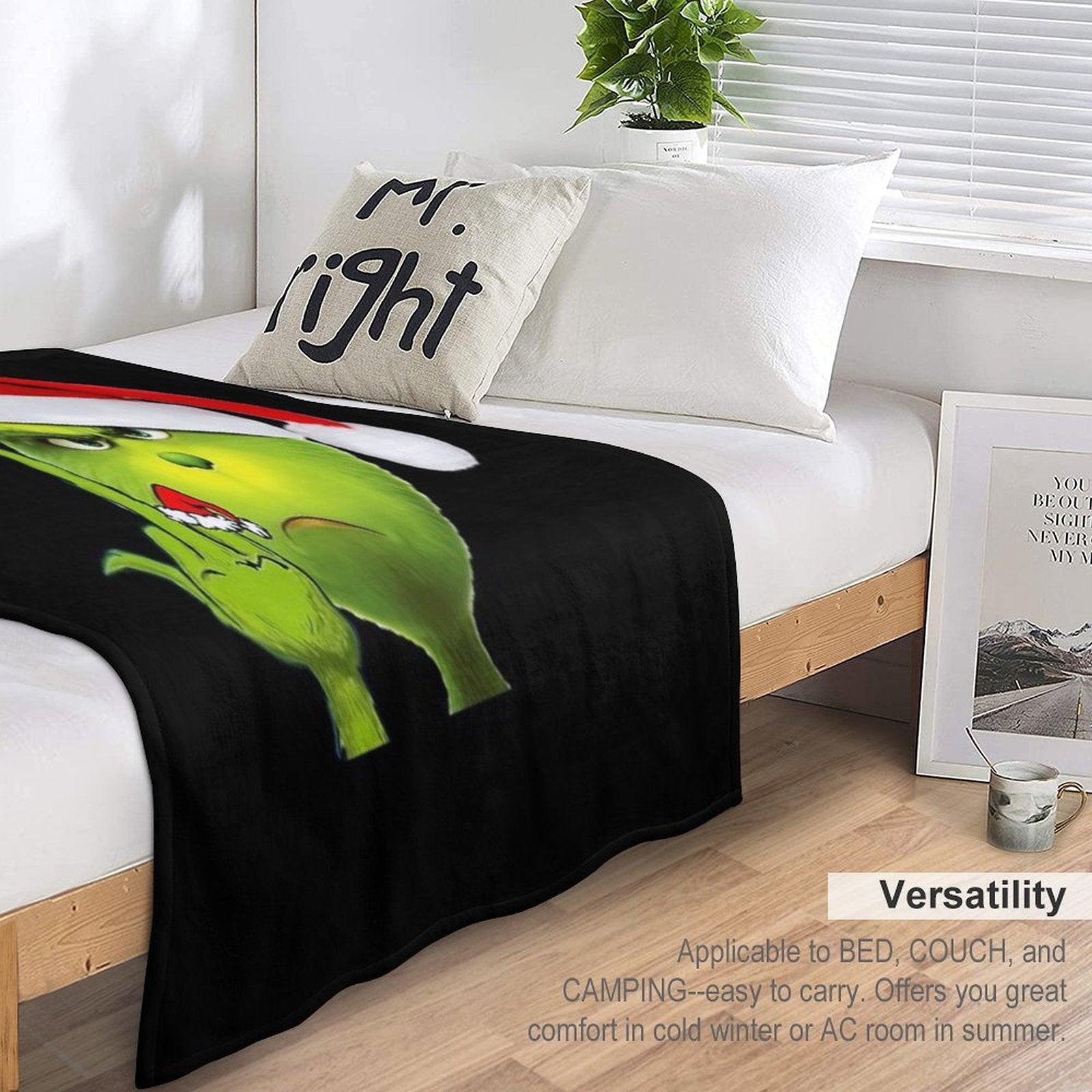 Grinch X Middle Finger Lightweight Throw Blanket