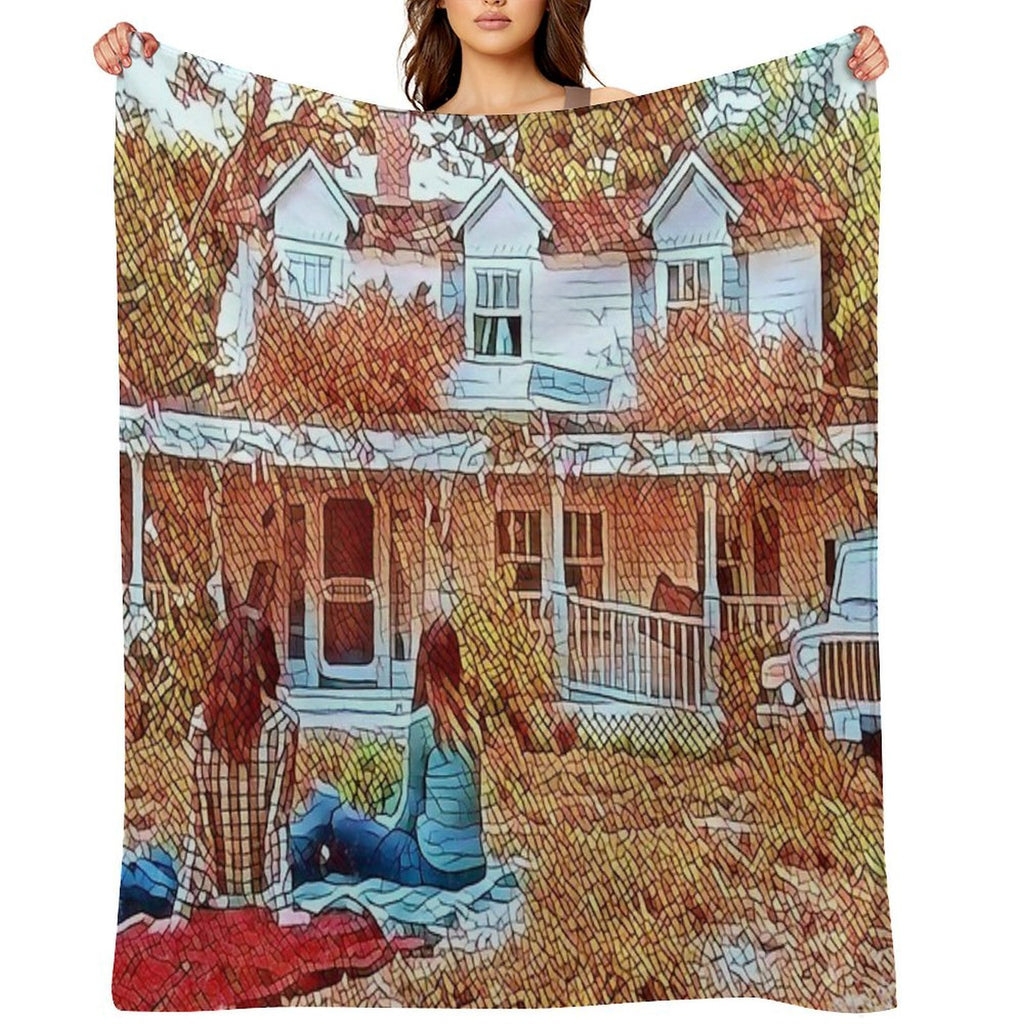 Picnic at The Inn - Old House Wrinkle-free Throw Blanket