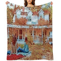 Picnic at The Inn - Old House Wrinkle-free Throw Blanket