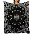 Black Bandana Lightweight Throw Blanket