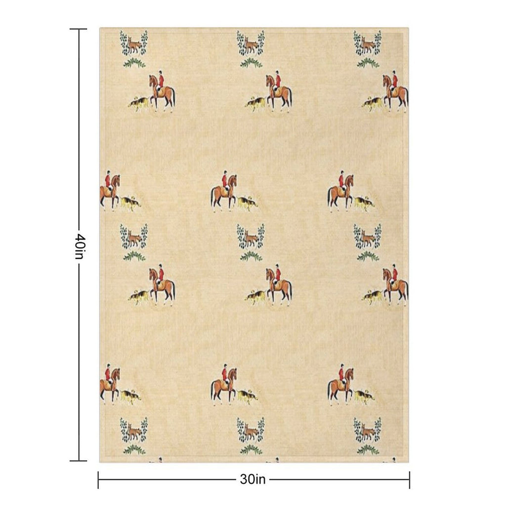 English Country Foxhunt Comfort Throw Blanket