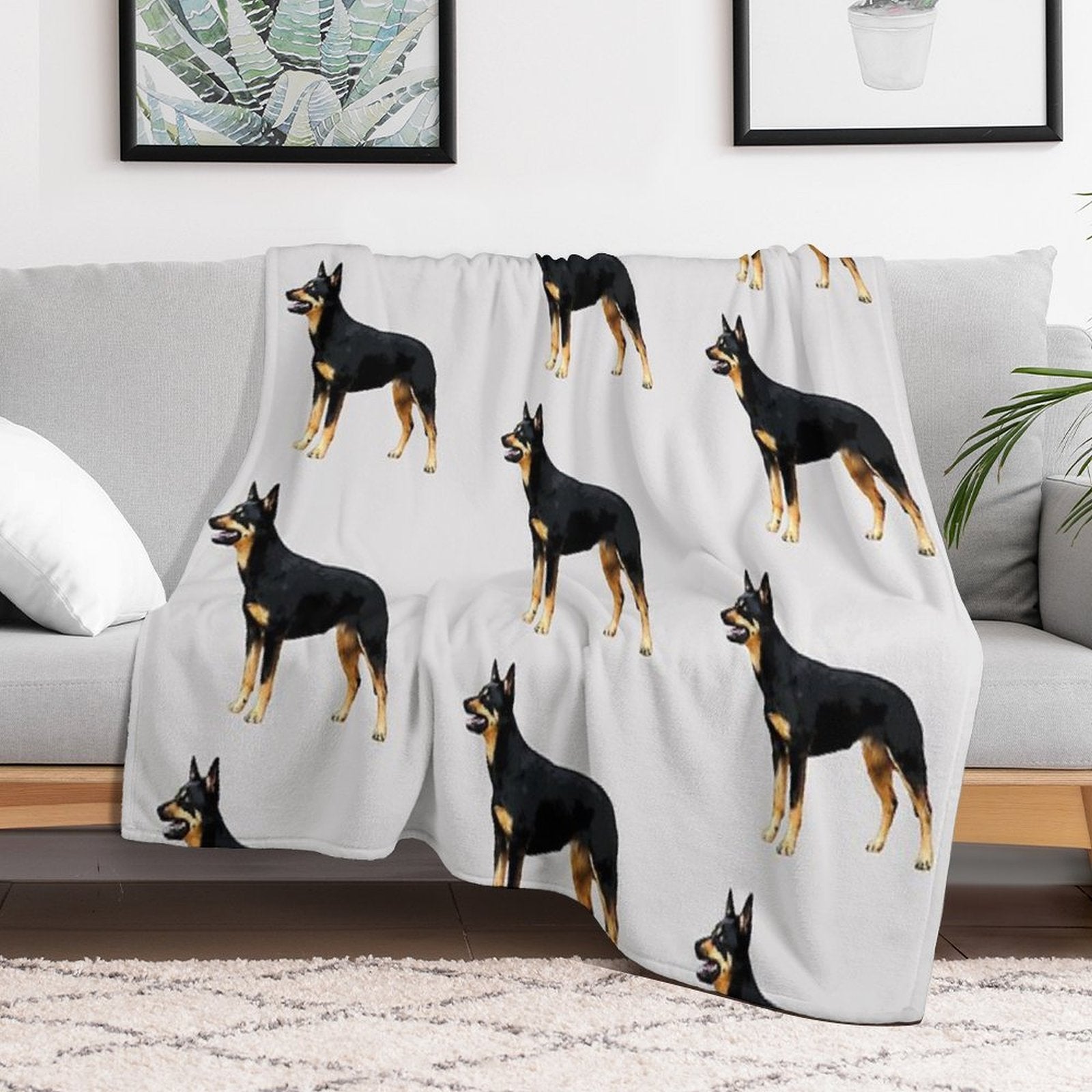 Kelpie- Australian Black And Tan Kelpie Durable Throw Blanket