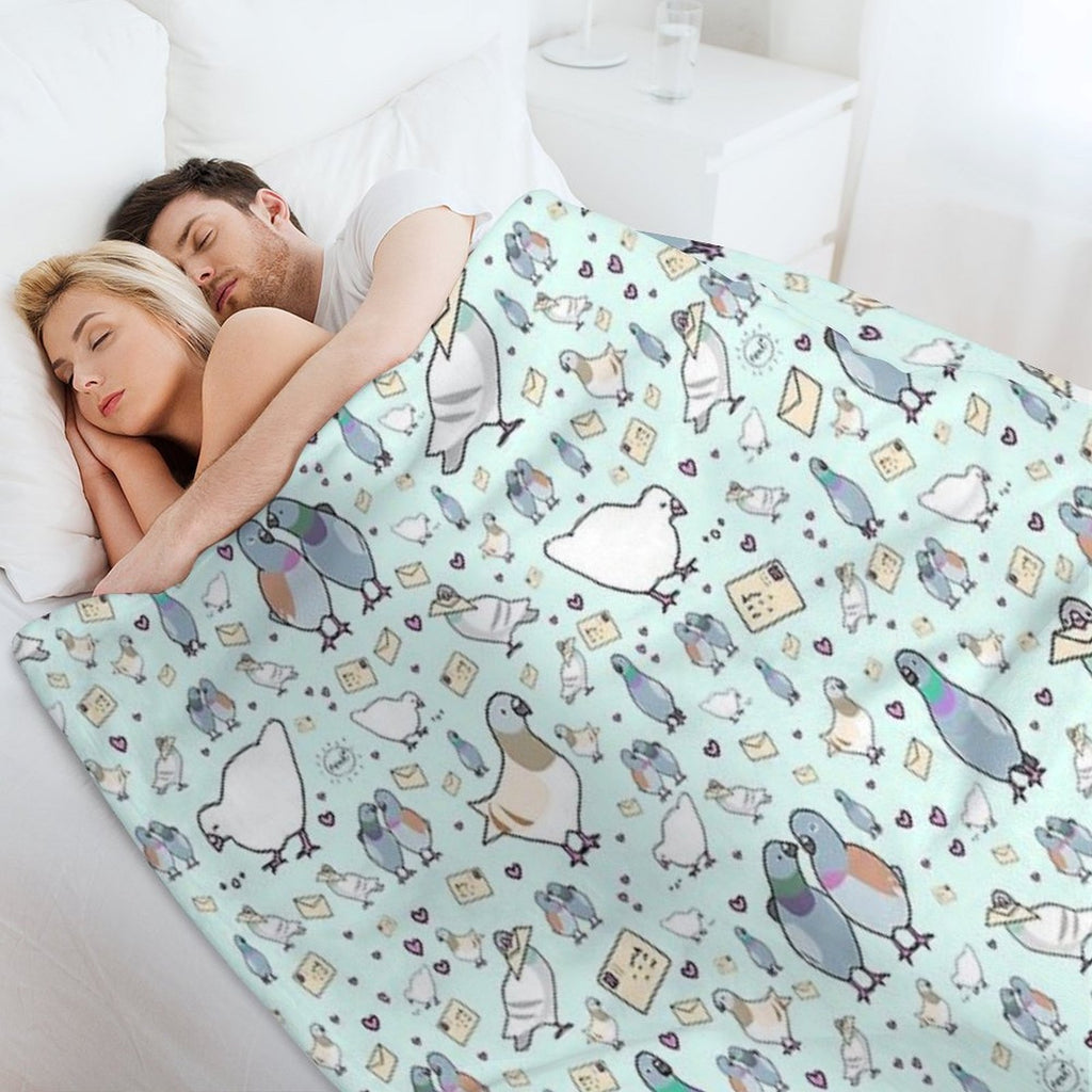 Pigeons Machine-washable Throw Blanket
