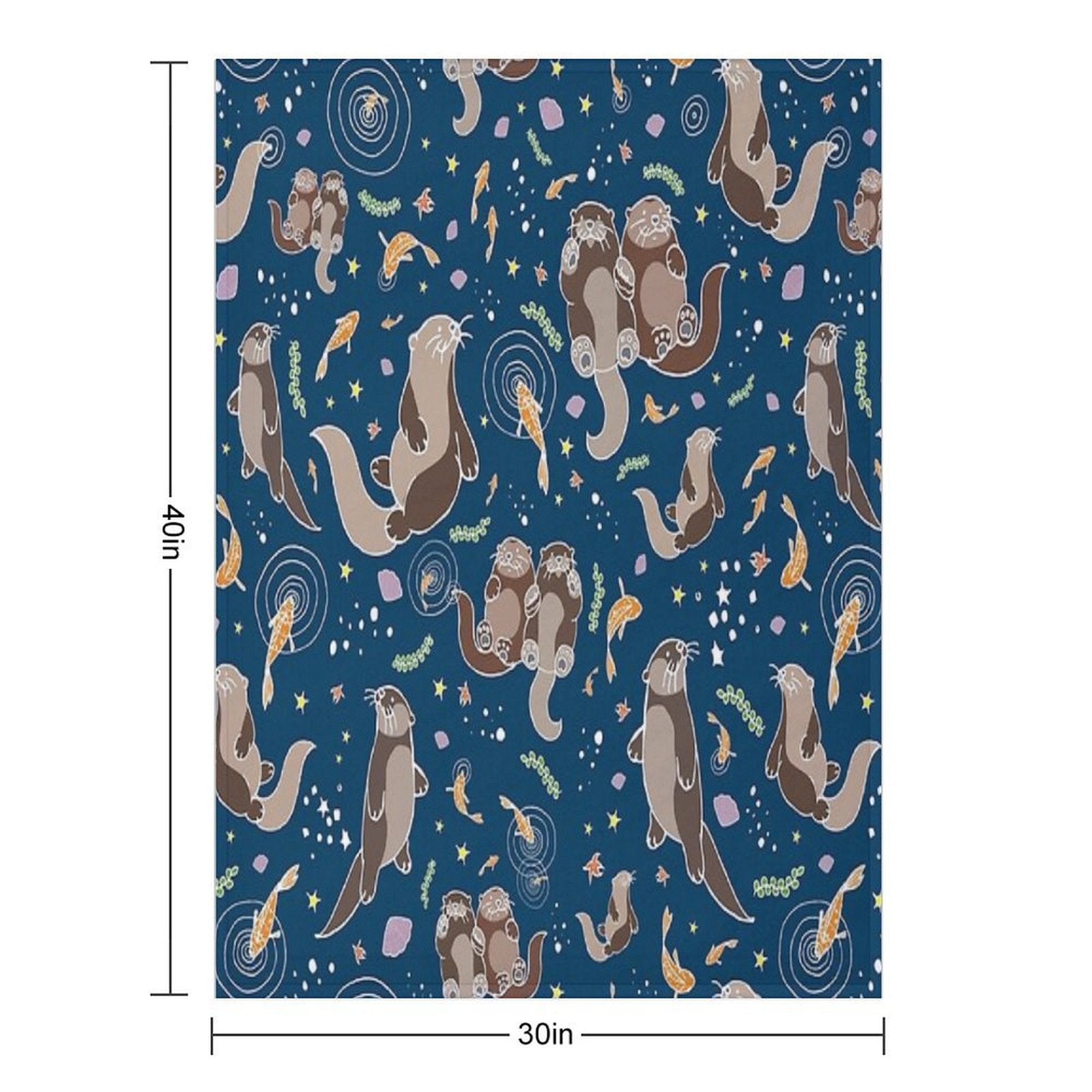 Sea Otters at Night Compact Throw Blanket