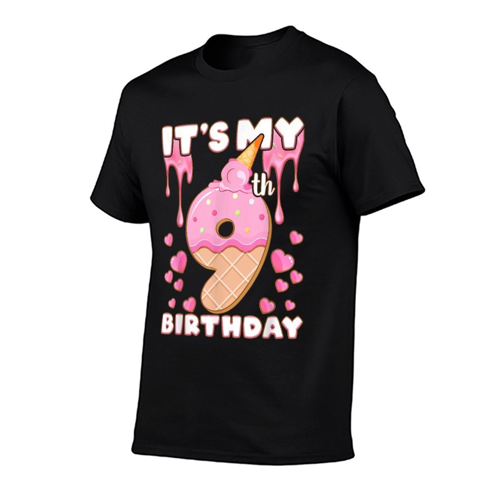 Birthday, Girl 9 Years, Ice Cream, It's My 9th Birthday Comfortable T-Shirt