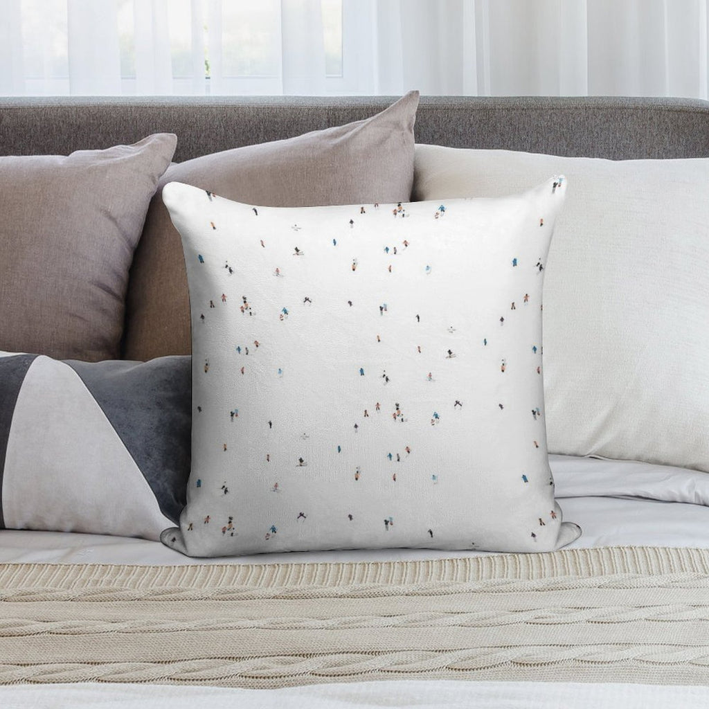 Ski Slopes Soft Hidden Zipper Throw Pillow