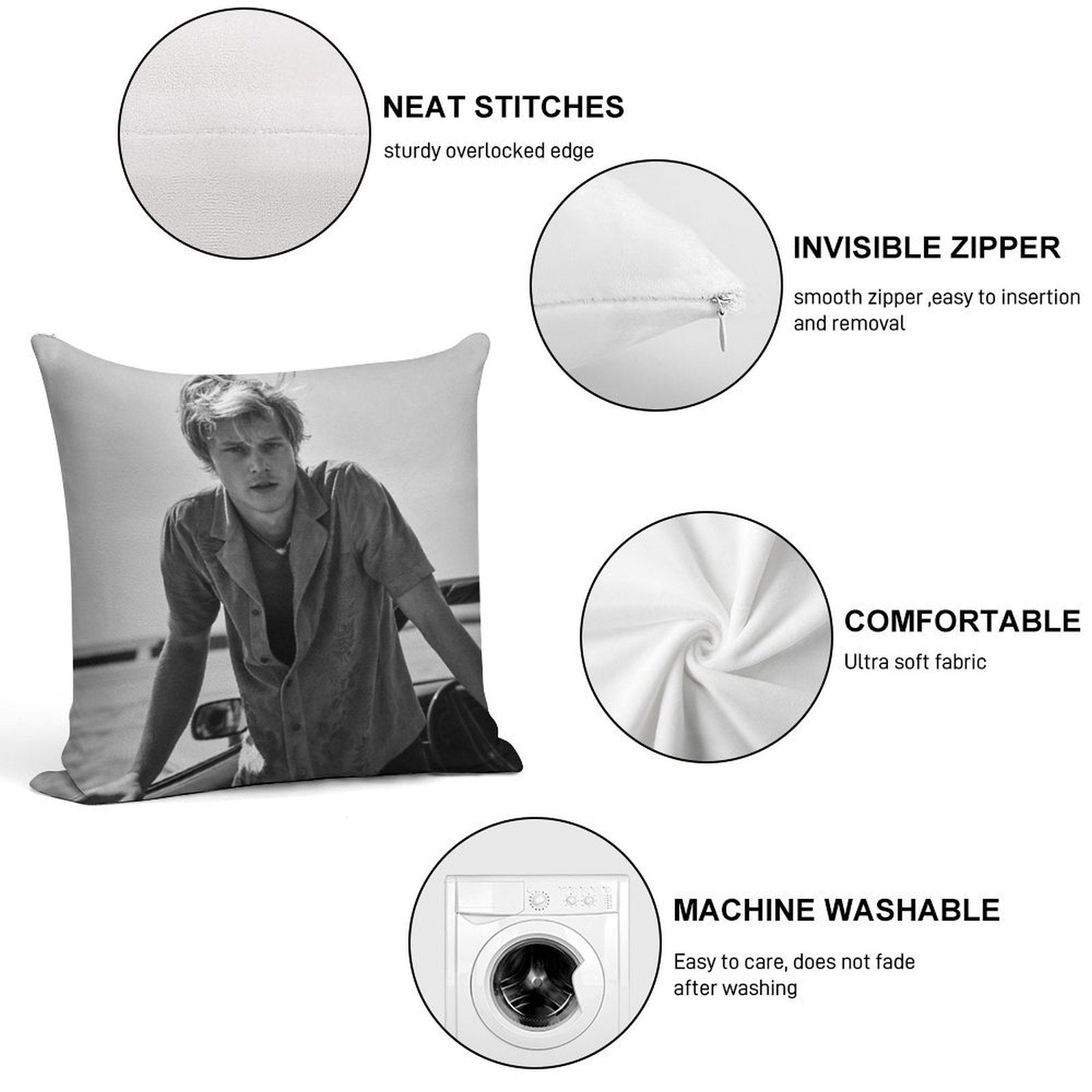 Rudy Pankow Soft Bedroom Essential Throw Pillow