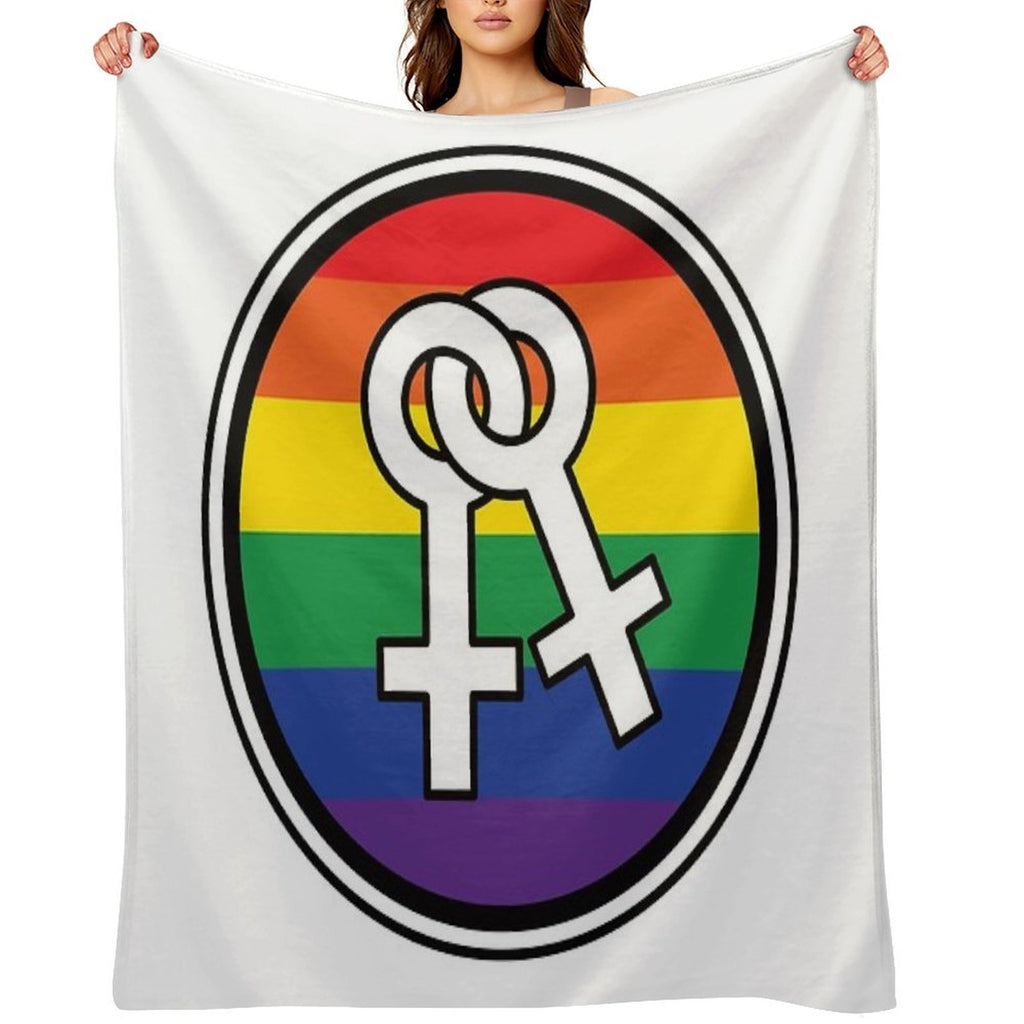 Female Symbols Rainbow Quick-dry Throw Blanket