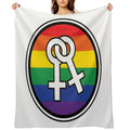 Female Symbols Rainbow Quick-dry Throw Blanket