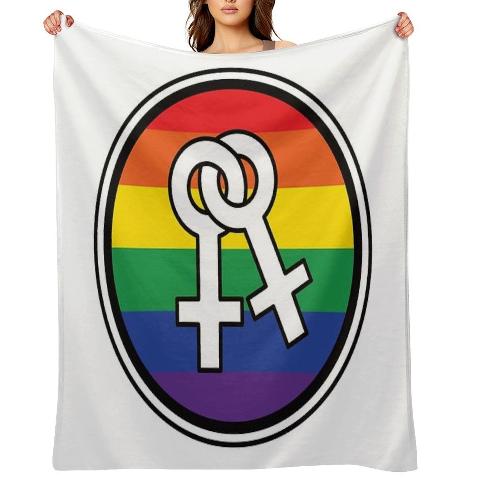 Female Symbols Rainbow Quick-dry Throw Blanket