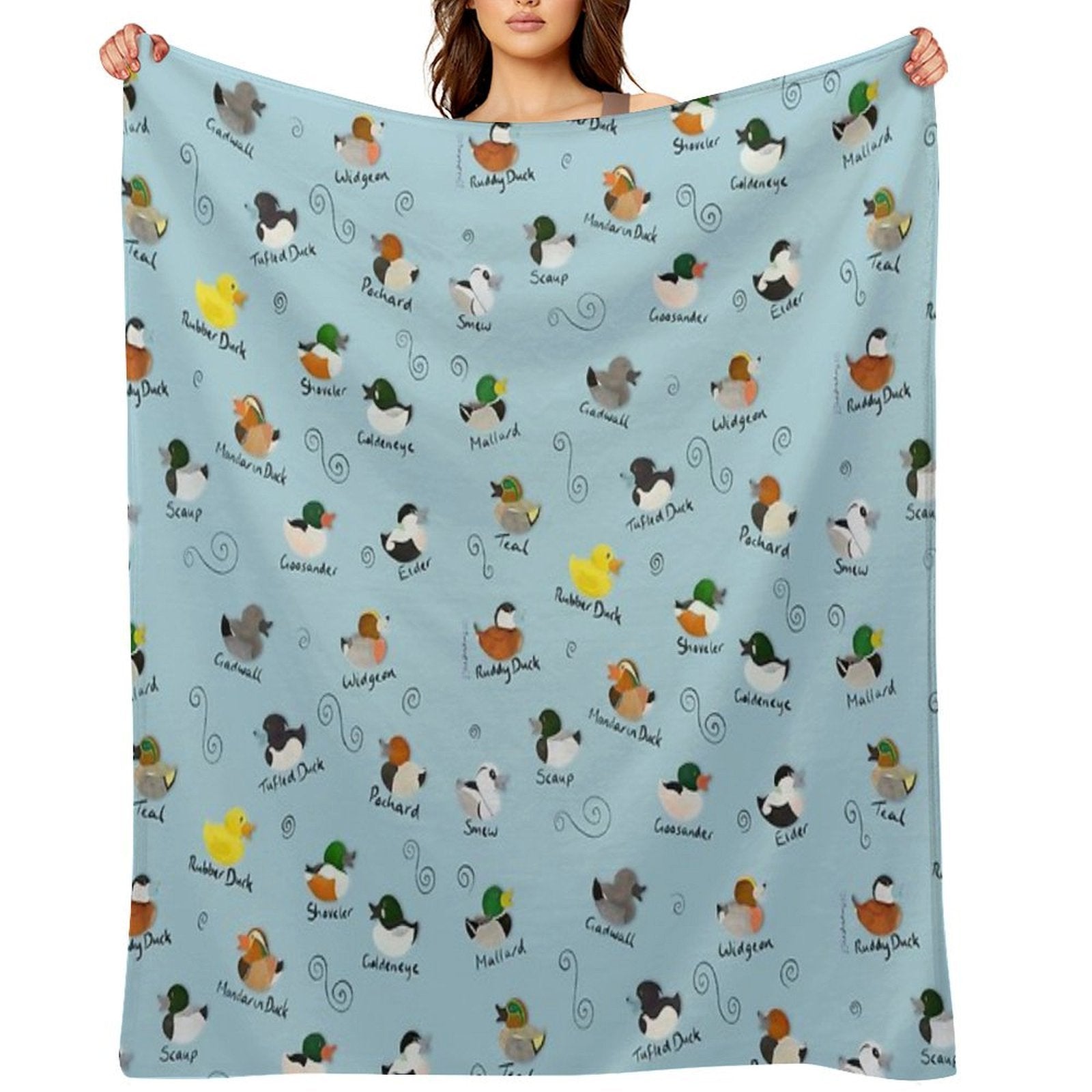 British Ducks Pattern Machine-washable Throw Blanket