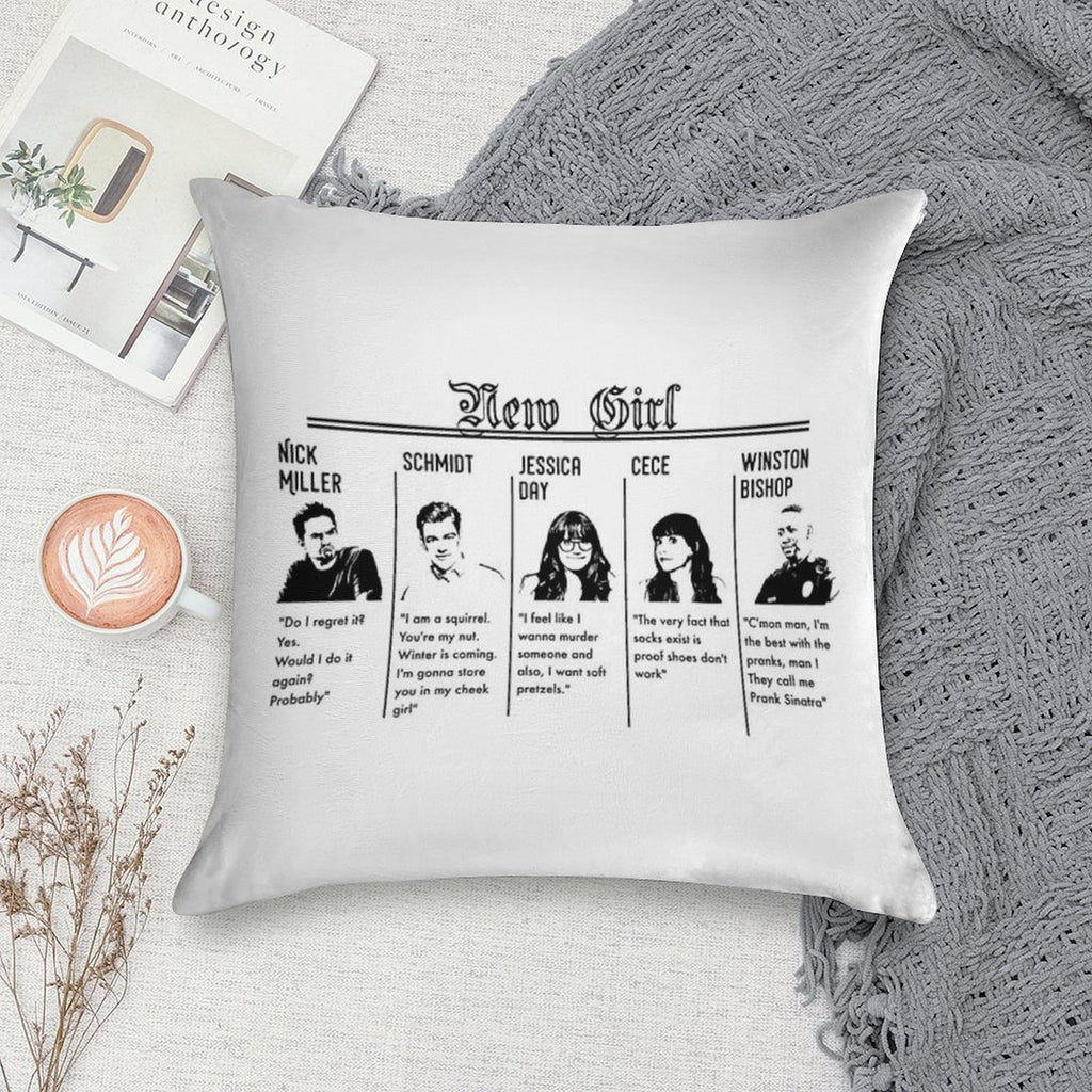 New Girl Soft Shrink-Resistant Throw Pillow