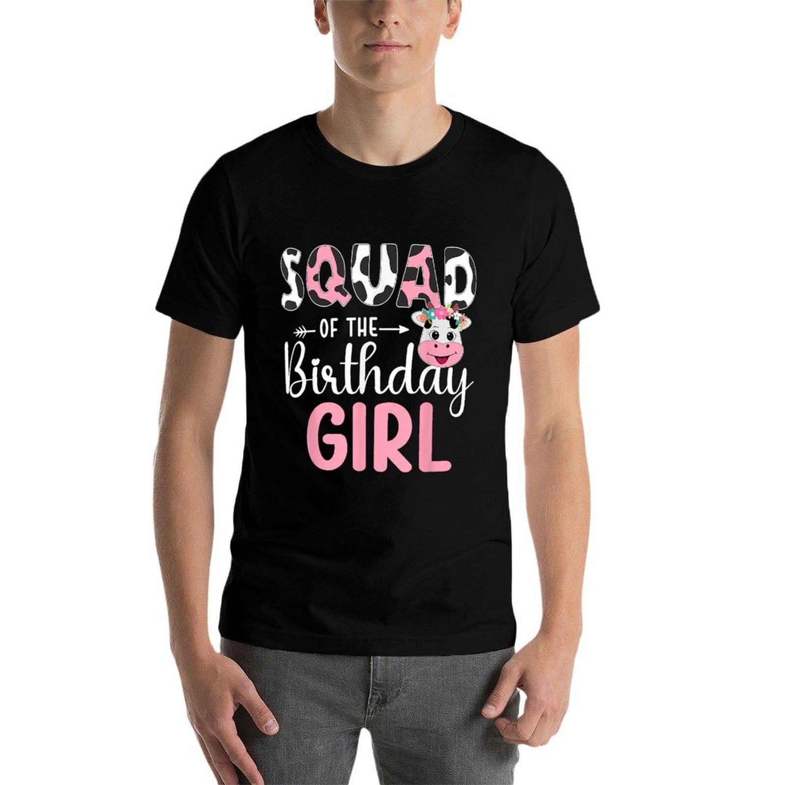 Squad Of The Birthday Girl Farm Cow 1 St Birthday Girl  Wrinkle-resistant T-Shirt