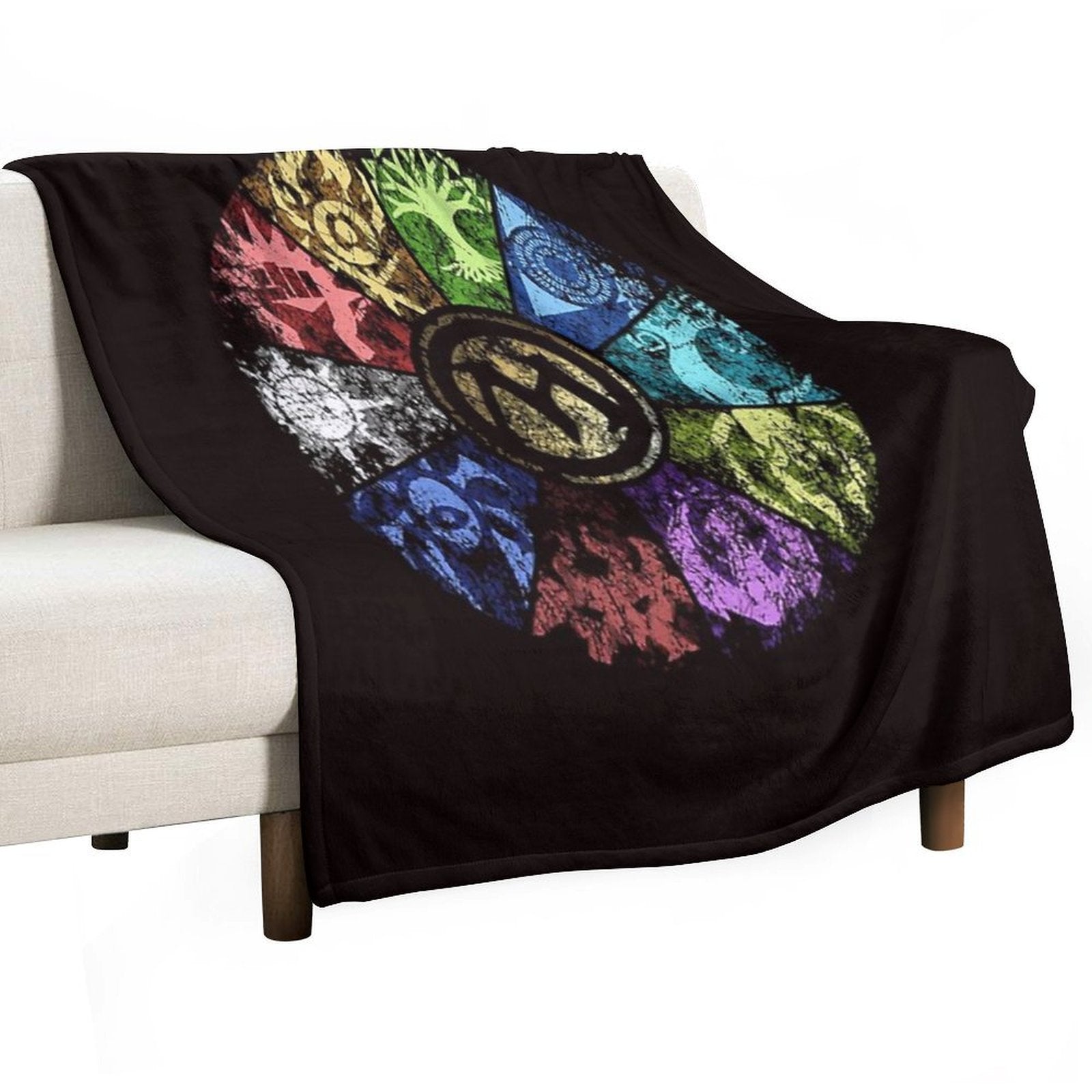 MTG Faded Guild Wheel Plush Throw Blanket
