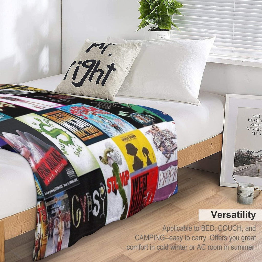 Broadway Musical Collage 2 Easy Care Throw Blanket