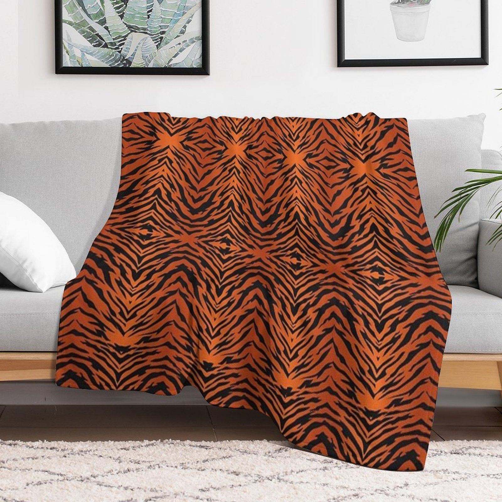 Orange Tiger Costume Versatility Throw Blanket