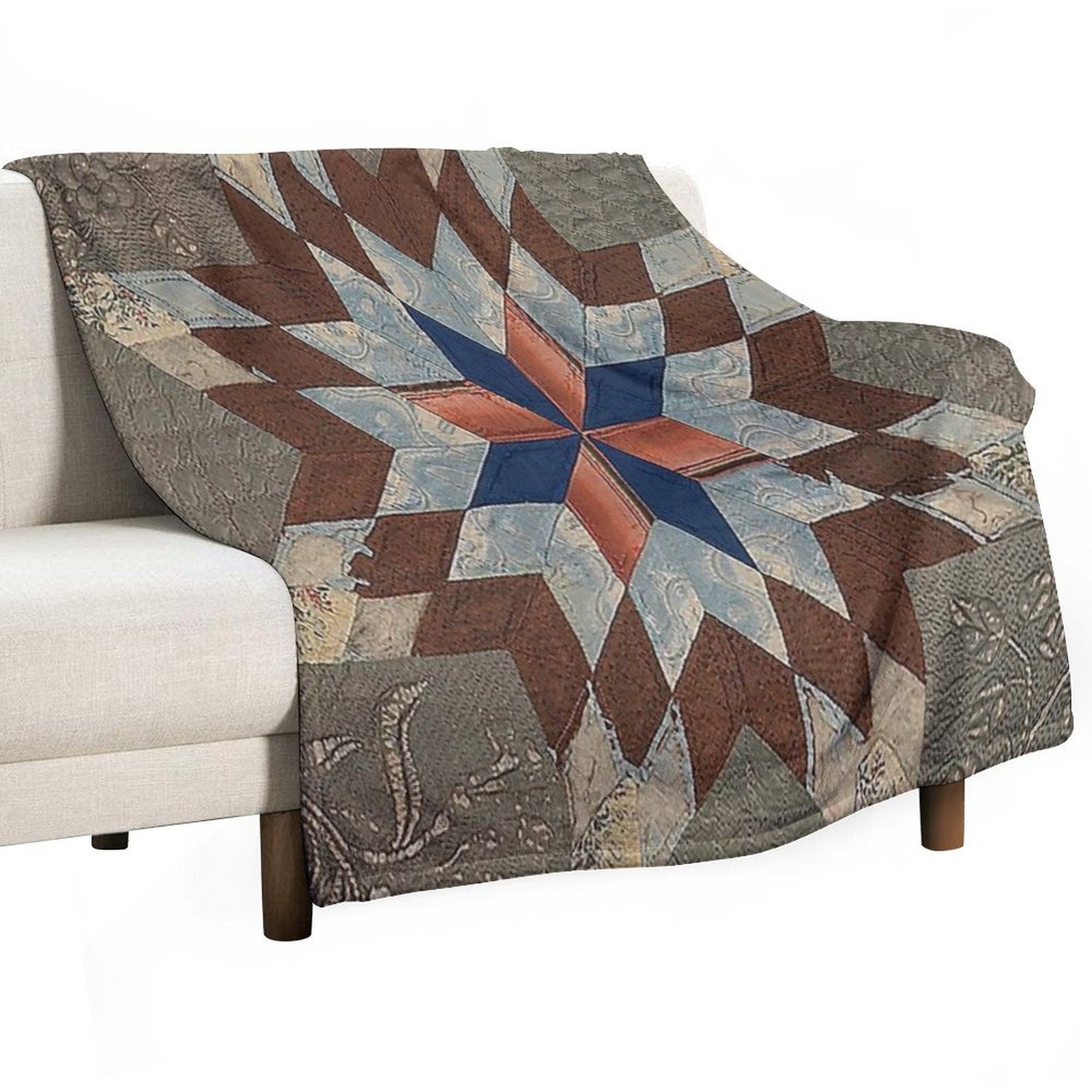 Quilt, Star of Bethlehem Quilt, Quilt Pattern, Pennsylvannia Dutch Quilt,moravian Star, Bethlehem PA Travel-friendly Throw Blanket