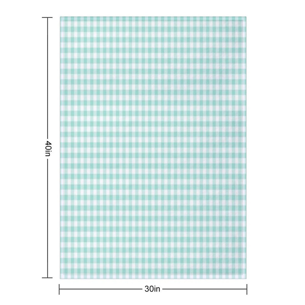 Aqua Gingham Checkered Pattern Design Machine-washable Throw Blanket