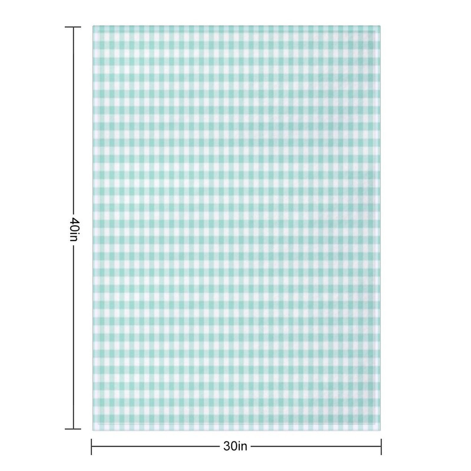 Aqua Gingham Checkered Pattern Design Machine-washable Throw Blanket