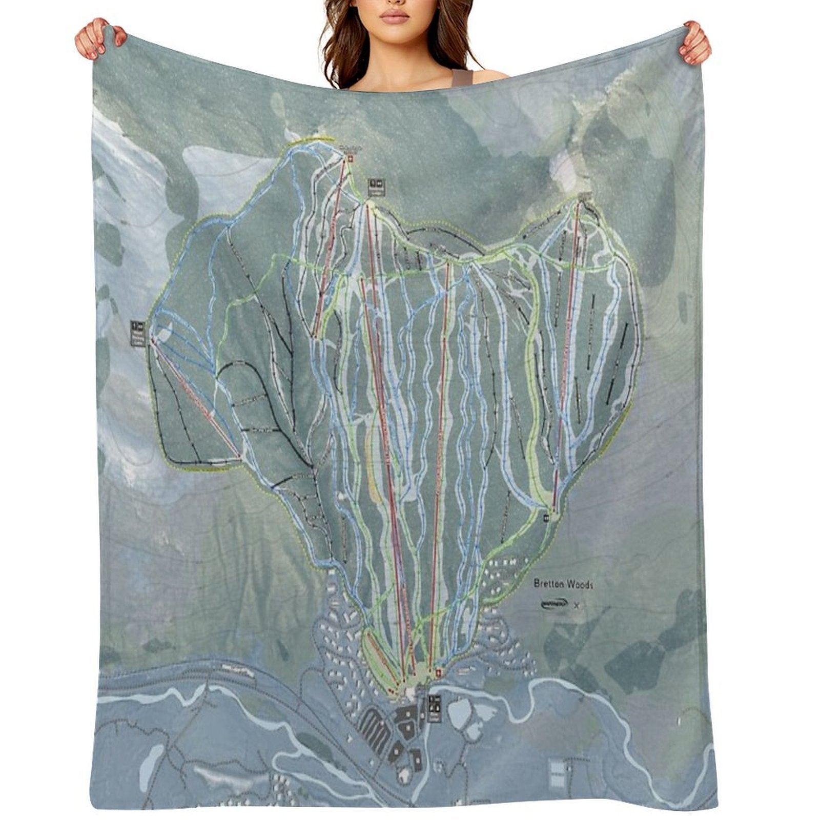 Bretton Woods Resort Trail Map Anti-pilling Throw Blanket
