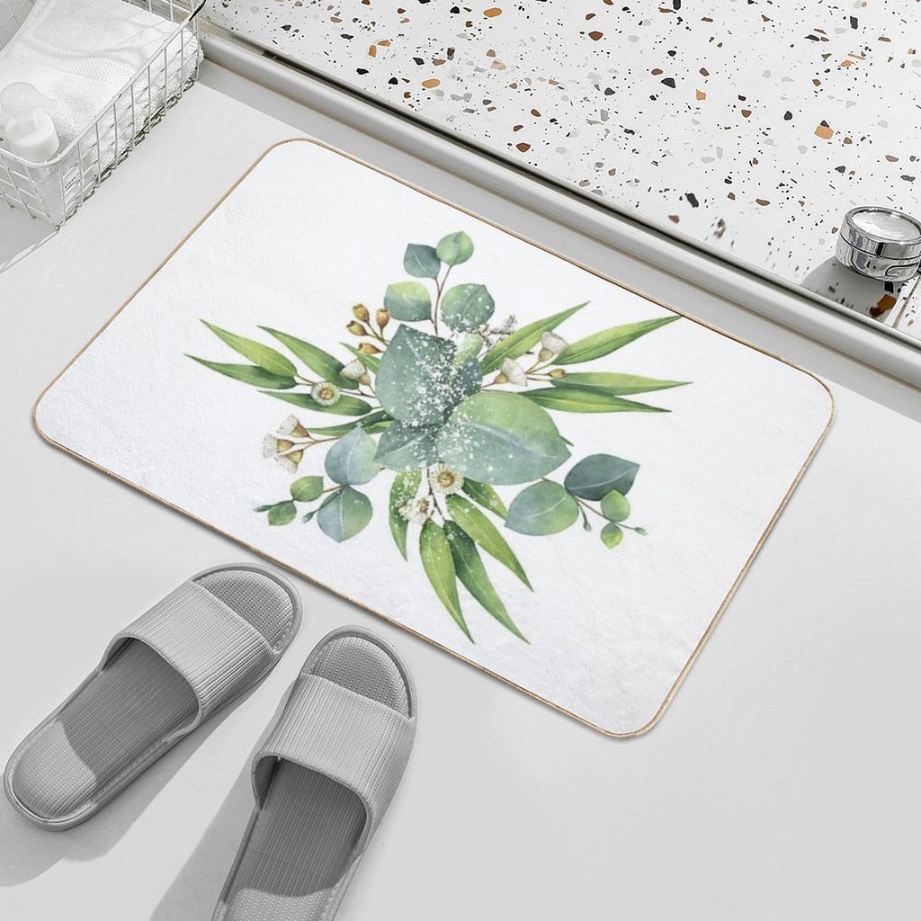 Green Leaves  Pet-Safe Bath Mat