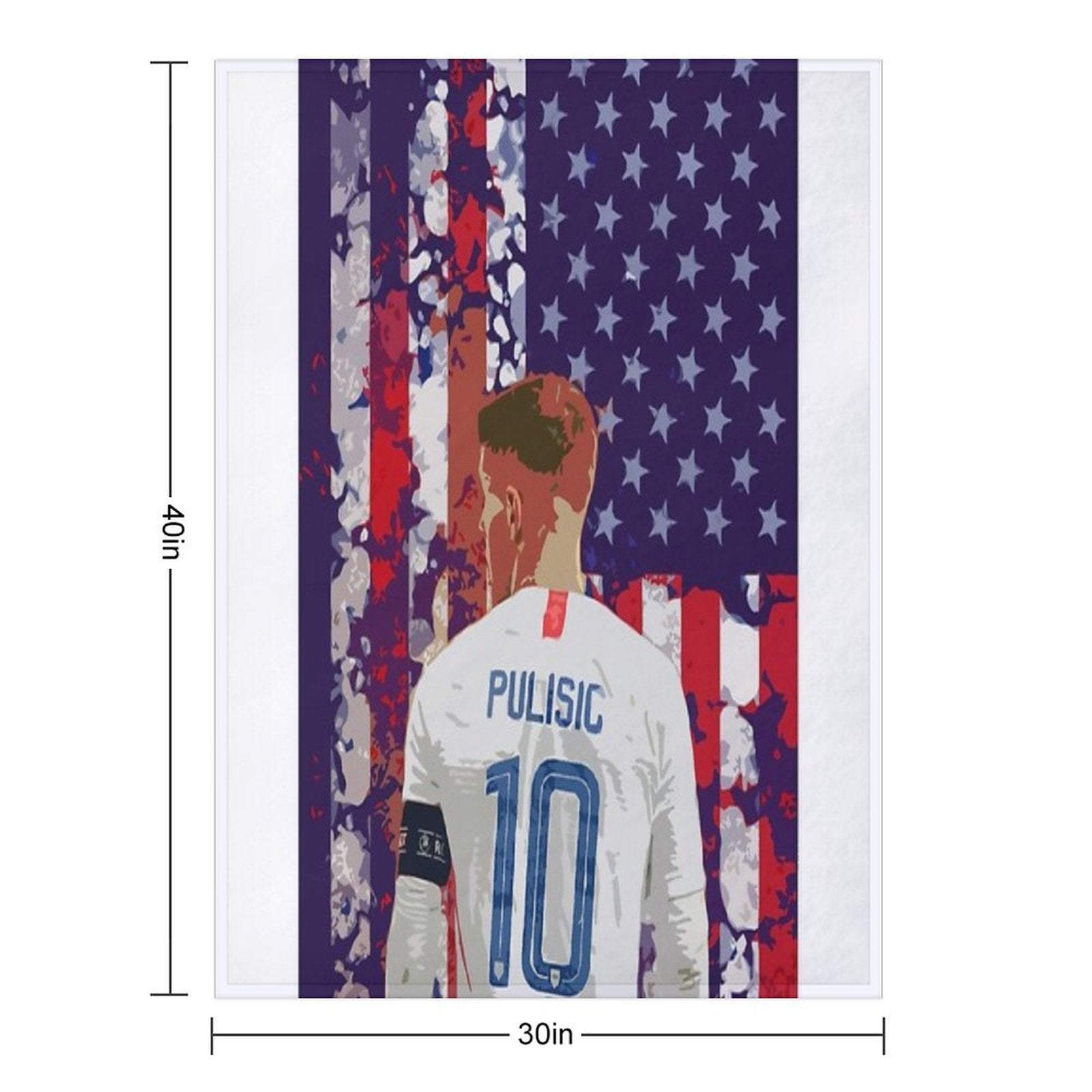 Christian Pulisic USA Poster Velvety-soft Throw Blanket