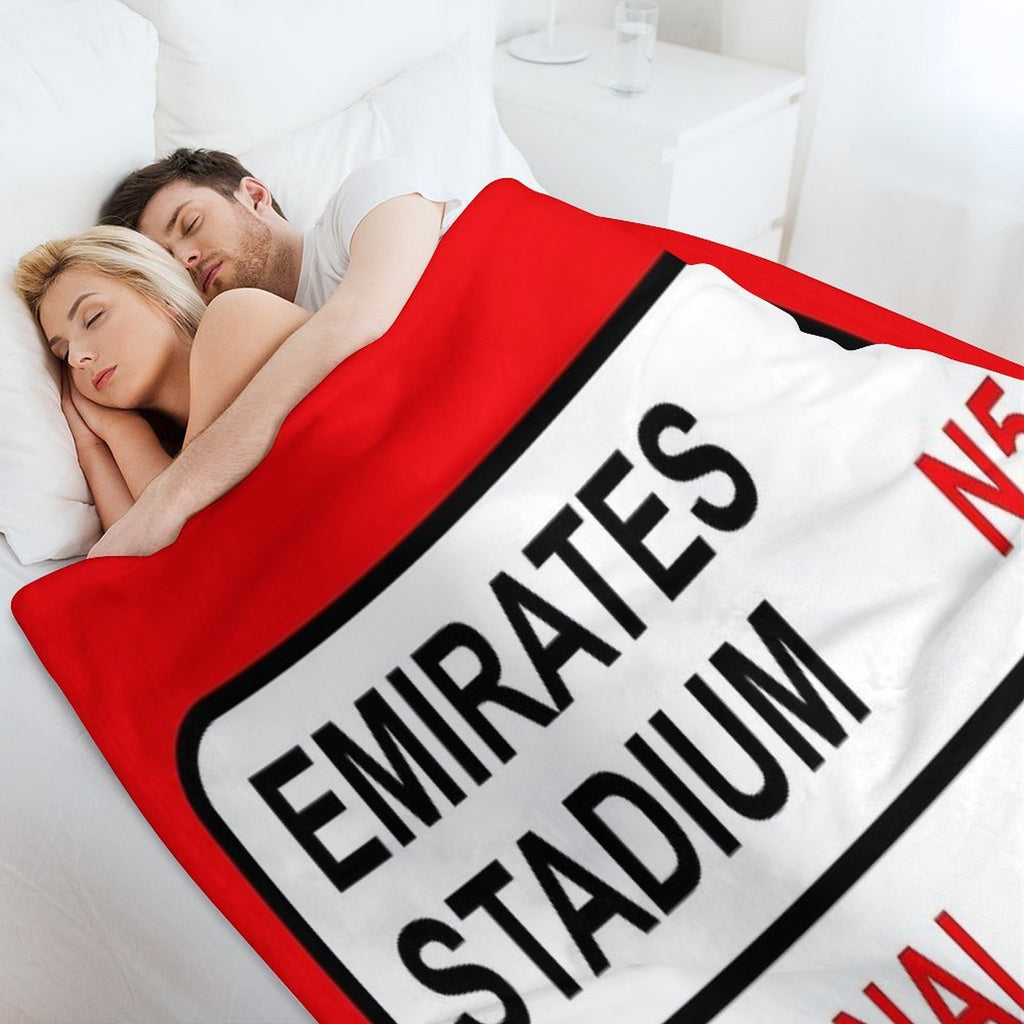 Emirates Stadium Football Sign Wrinkle-free Throw Blanket