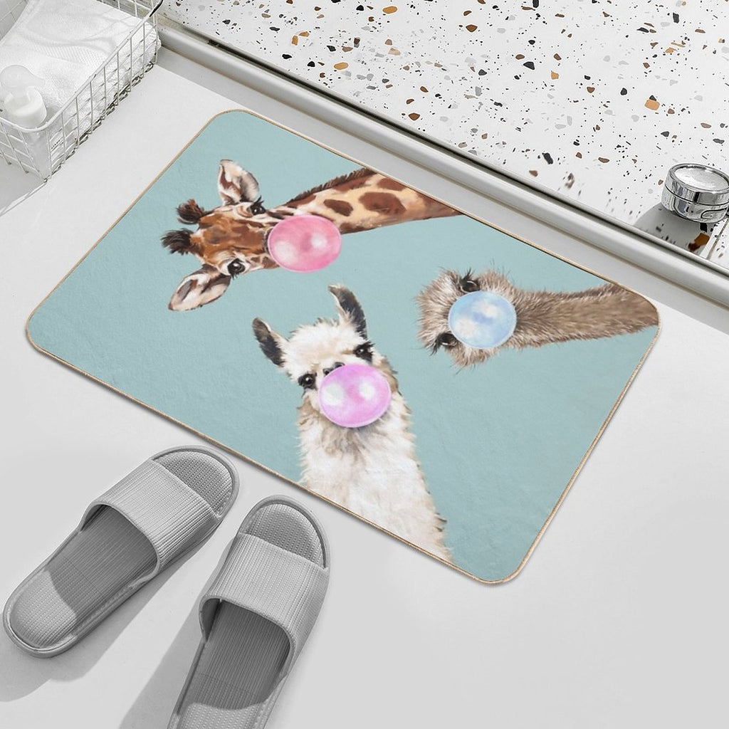 Bubble Gum Gang in Blue  Eco-Friendly Bath Mat