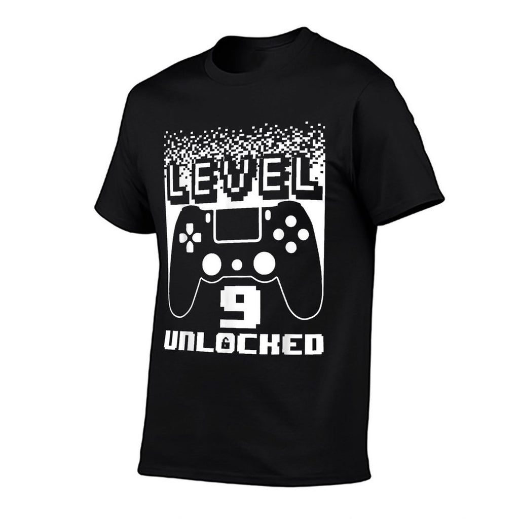 9th Birthday Art For Boys Level 9 Unlocked Gamer 9 Year Old  Eco-friendly Material T-Shirt