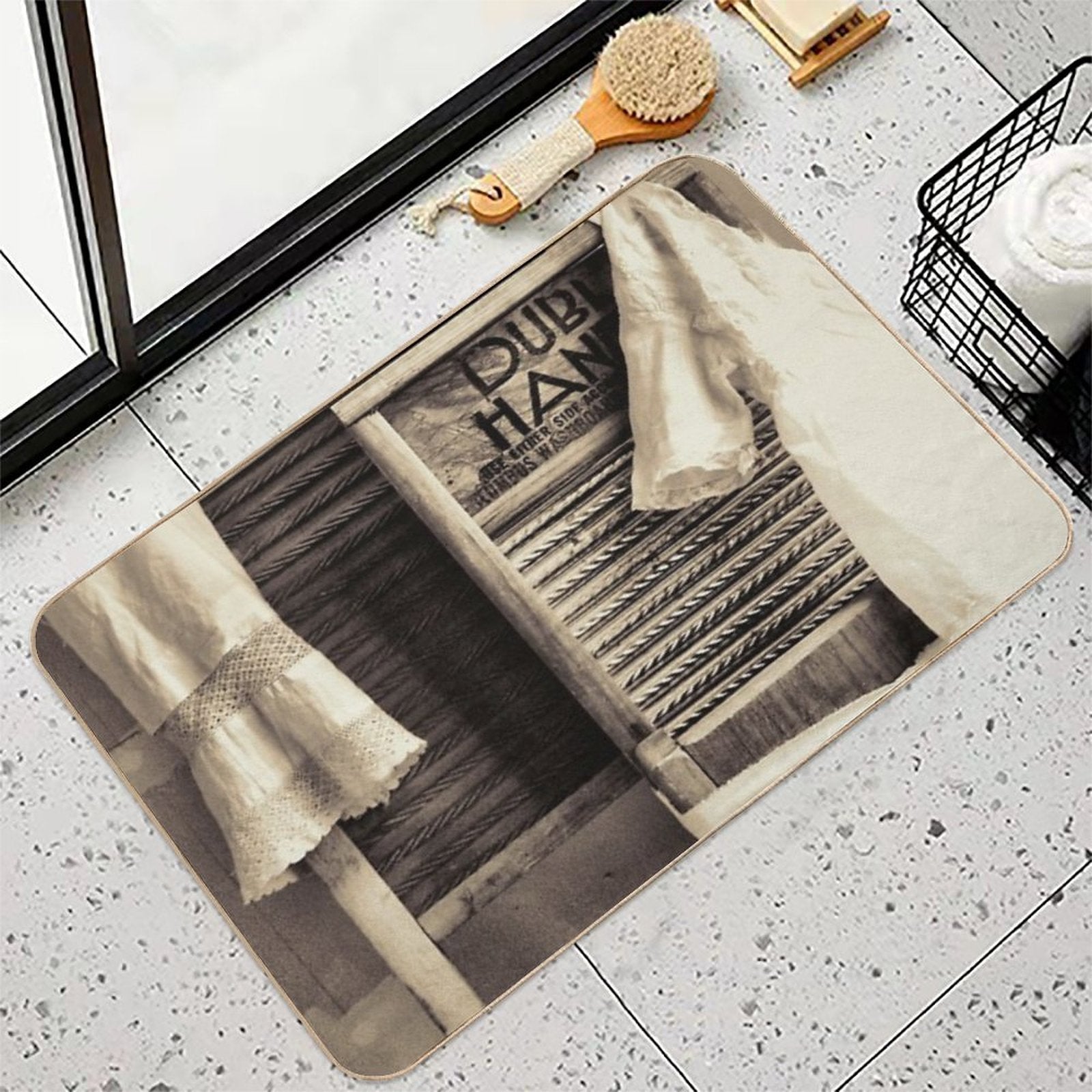 Vintage Laundry Room  Long-Lasting Bath Mat