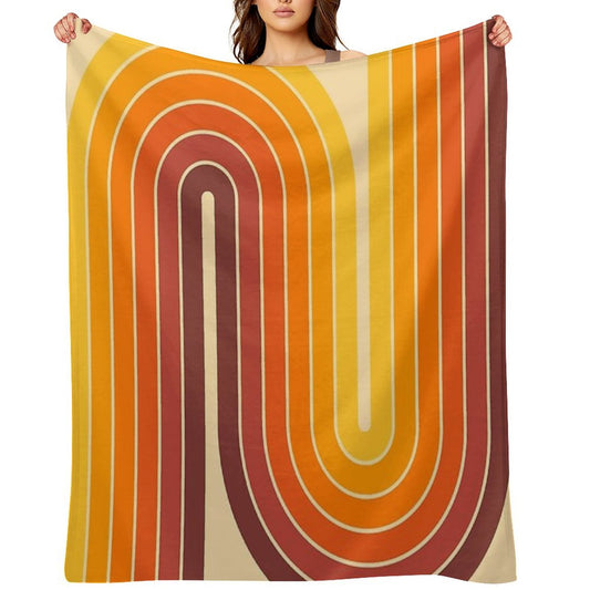 Retro Geometric Double Arch Design 522 Wrinkle-free Throw Blanket