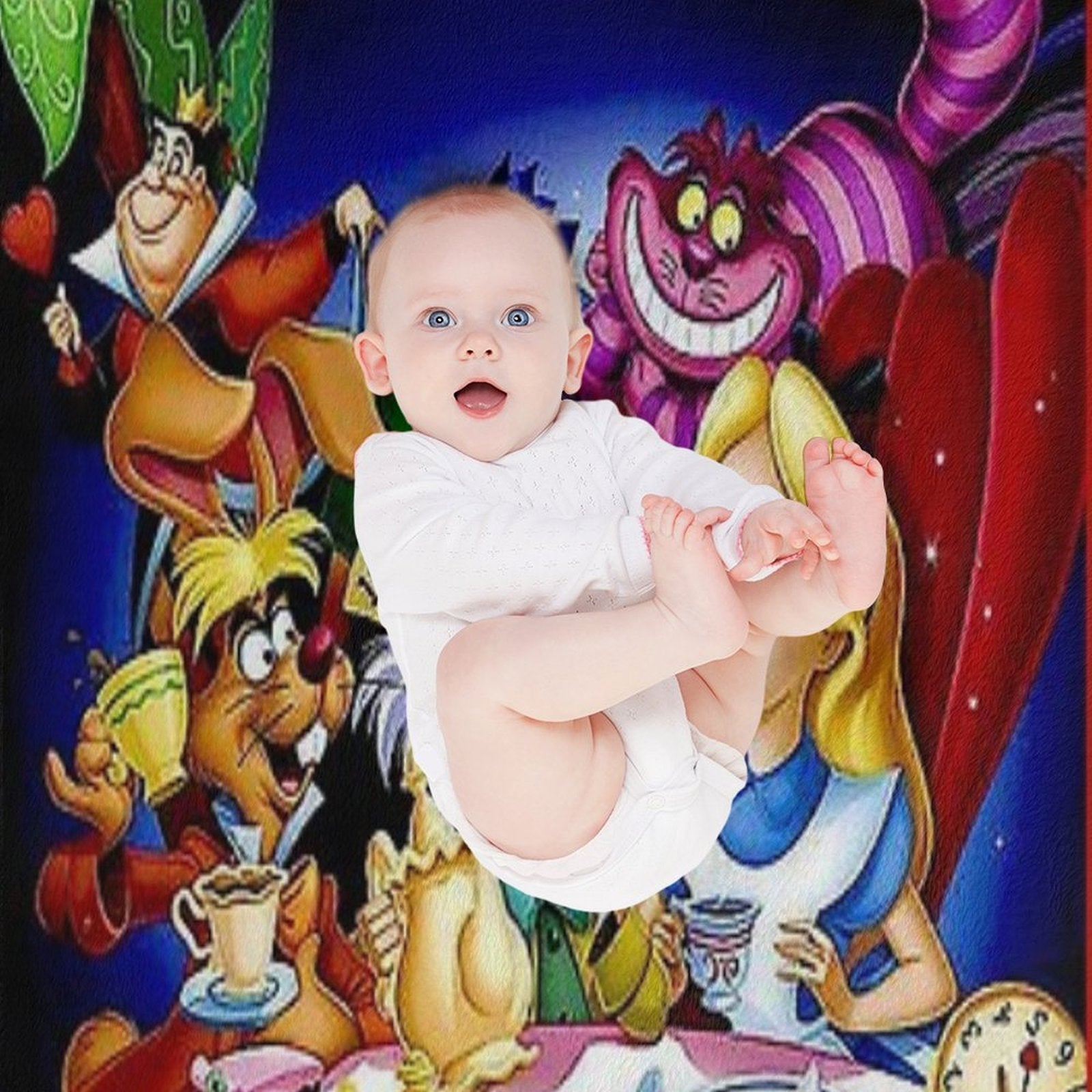 ALICE IN WONDERLAND  Cartoon Modern Print Shrink-resistant Throw Blanket
