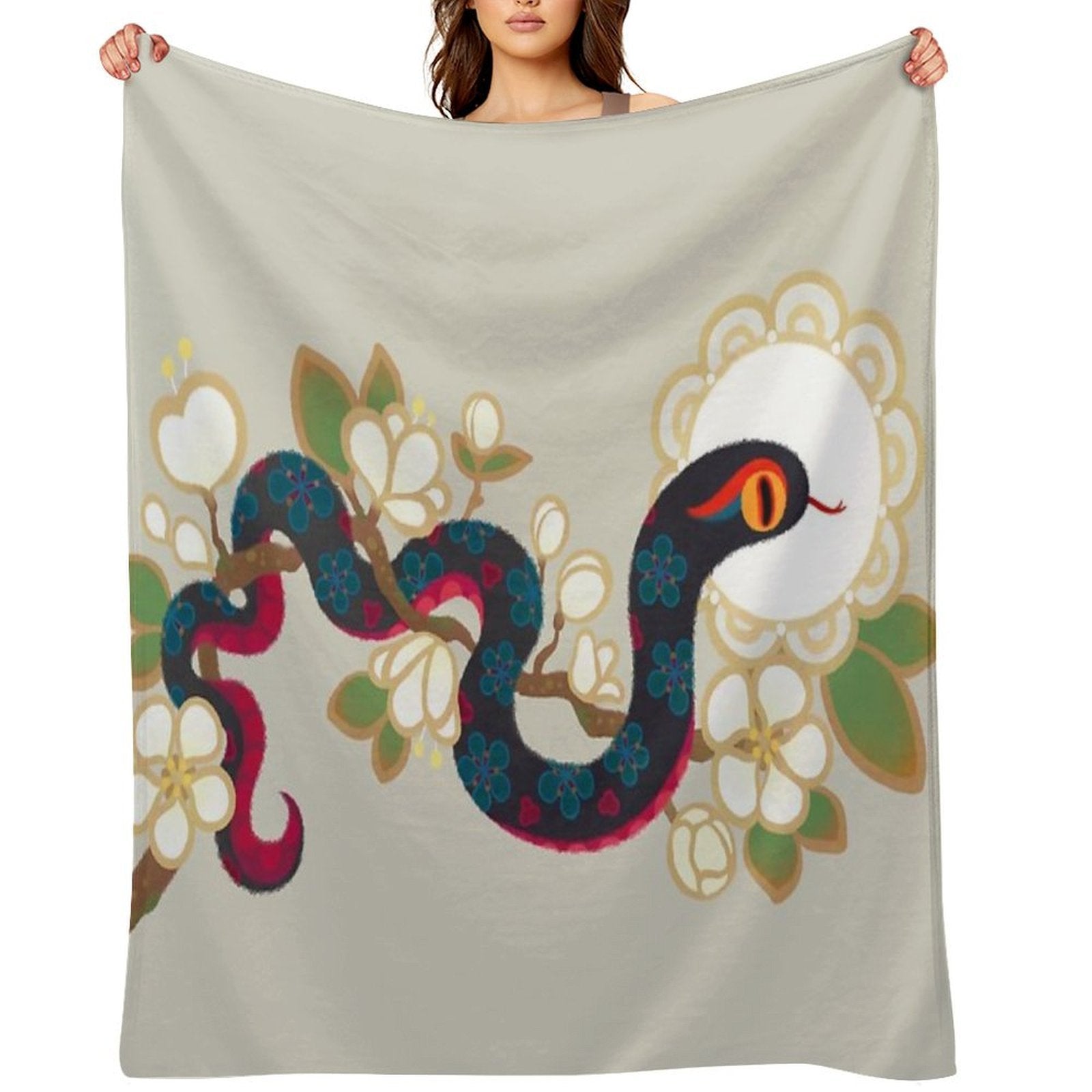 Snake And Flowers 2 Comfort Throw Blanket