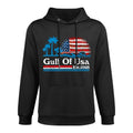 Retro Gulf Of USA America Est 2025 American 4th of July Kangaroo Pocket Hoodie